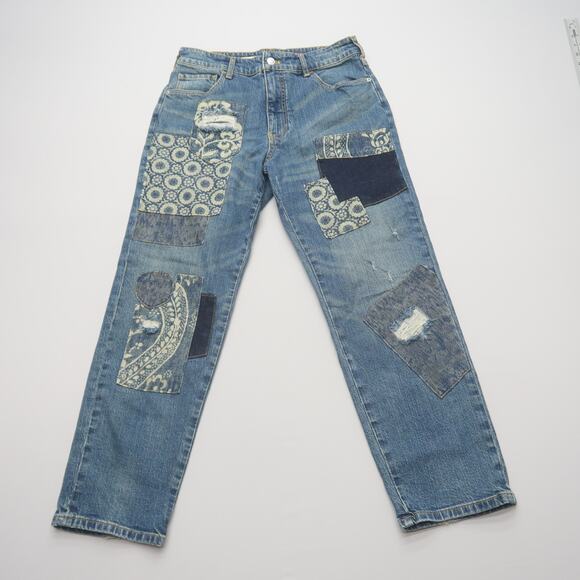 Anthropologie Pilcro Borrowed Boyfriend Patchwork Jeans Size 27 - Picture 2 of 12